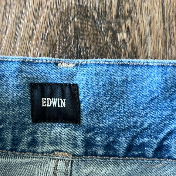 NWT Edwin Anthropology Isla Jeans Crush Size 31 Ankle Length Pleated High Waist - Picture 16 of 16